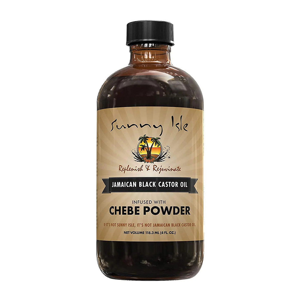 Sunny Isle Jamaican Black Castor Oil infused with Chebe Powder, Healthy Hair and Scalp, 4 Oz